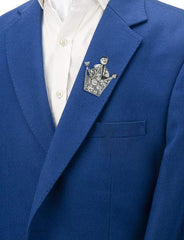 SYGA Men's Suit Chest Brooch Fashionable Gemstone Decoration Diamond Clothing Accessories(Silver Crown)