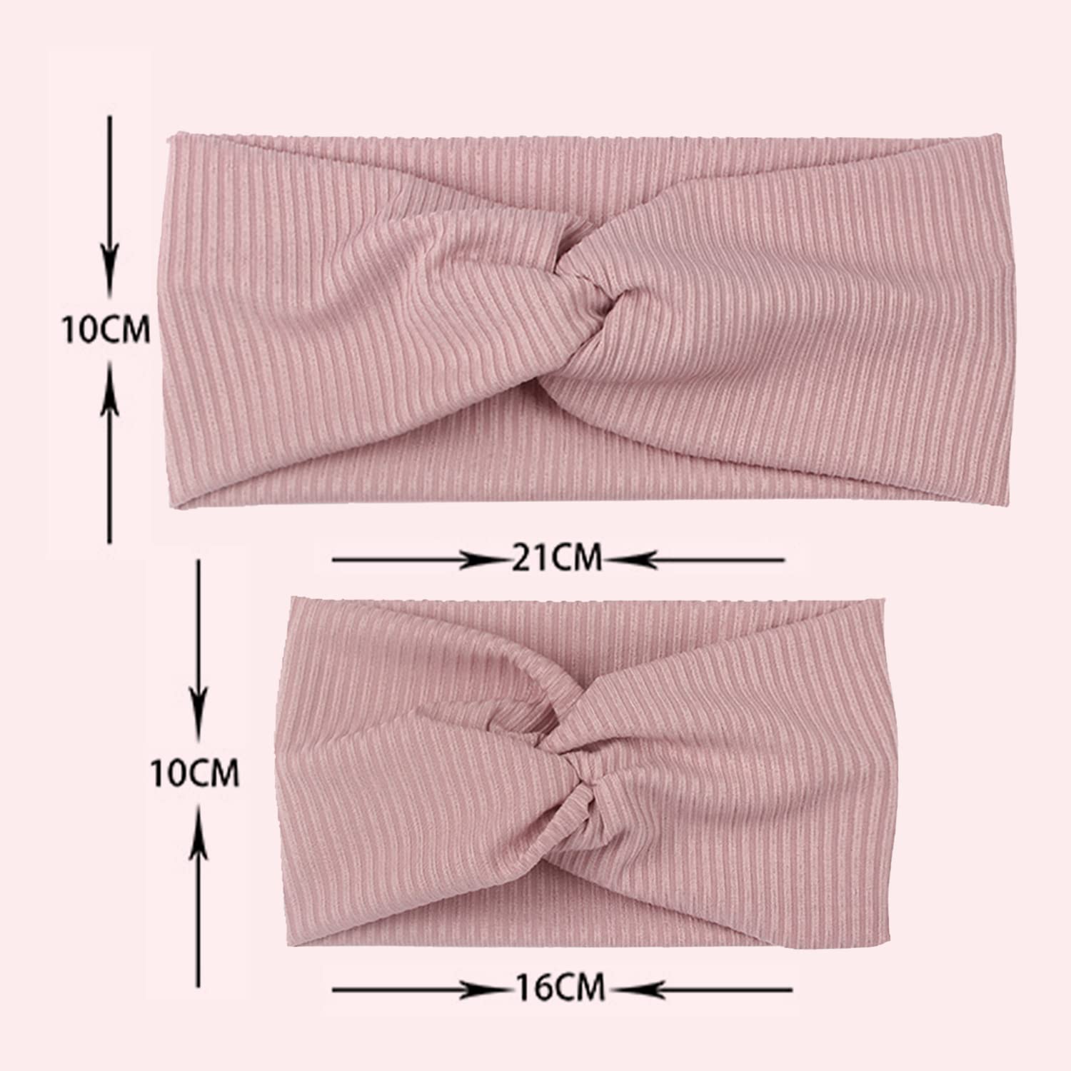SYGA 2 Pcs Mom & Baby Headband Naylon Stretchable Hairband Suitable for Newborn Infant Toddler Kids 0-3 Year (Beige)