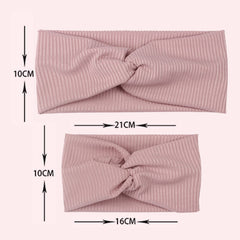 SYGA 2 Pcs Mom & Baby Headband Naylon Stretchable Hairband Suitable for Newborn Infant Toddler Kids 0-3 Year (Beige)