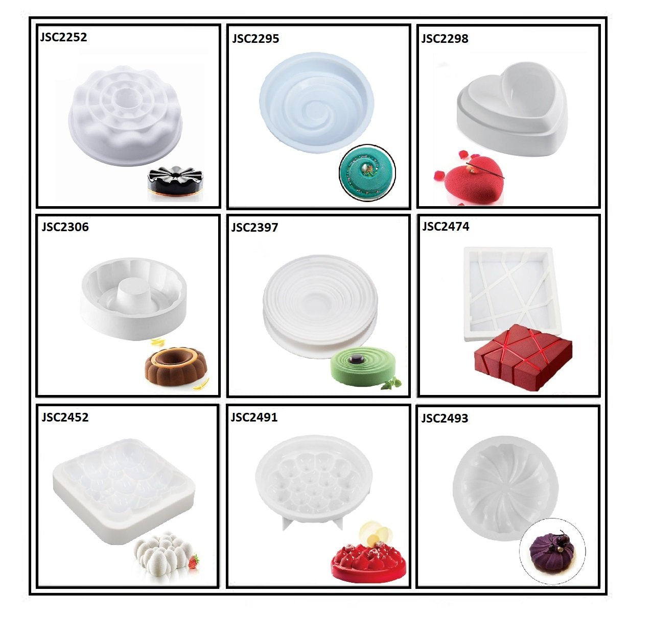 Syga Silicon Single Hole Heart Shape Mousse Cake Mold French Dessert Baking Cake Mould White