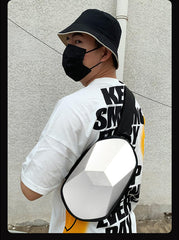 SYGA Chest Bag Men And Women Messenger Bag Hard Shell Shoulder Bag Satchel Riding Bag With USB Headphone Port (BLACK)