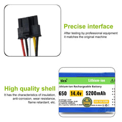 ELBOTICS ®14.4v / 14.8v 5200mAh Compatible with CECOTEC Conga 4090 4490 4690 4590 Robot Vacuum Cleaner Accessories Battery Replacement