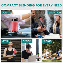 Libra Plastic Portable Blender, USB Rechargeable Blender Juicer with 6 Blades, 530ml Capacity, 4000mAh Battery, 235W Motor, Waterproof Portable Juicer for Travel, Gym & Office (Transparent Black)