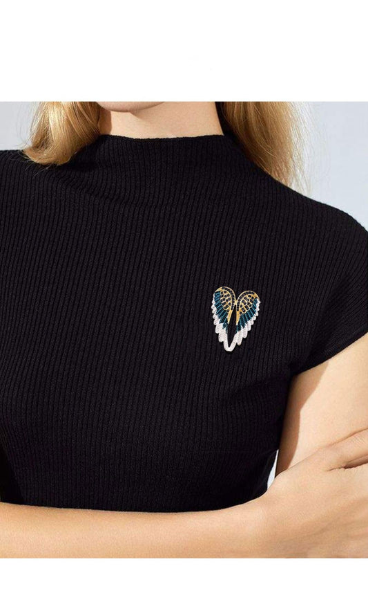 SYGA Brooch Pin Fashion Crystal Rhinestone Jewellery Pin Vintage Clothing Accessories Decoration Angel Wings Brooches For Women- S262