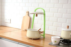 SYGA 3 Layer Adjustable Pantry Pot Lid Kitchen Organizer Bakeware Shelf Storage | Plate Dryer Tray Sink Holder (White) 45cm*24cm