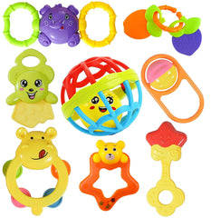SYGA Colorful 7 Rattles and 1 Teether Toy Set