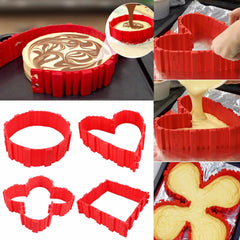 SYGA 4 PiecesNonstick Silicone Cake Mould Magic Bake Snake DIY Cake Mould Baking Tools