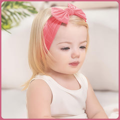 SYGA Baby Headband Velvet Bow Shape Stretchable Hairband Suitable for Newborn Infant Toddler Kids 0-3 Year (Black)