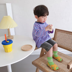 MOMISY Striped Tube Ankle Socks for Toddlers, 4 Pairs, Boys and Girls (IN, Age, 12 Months, 24 Months, 4A)