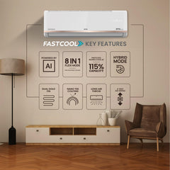 IFB 2025 Model Gold Pro Series 1.5 Ton 3 Star Split AC with Hybrid Technology, Works upto 55Â°C, 4-Way Swing, Higher Cooling Capacity, Self-Clean & AI - White (CI183GN22RGN1, Copper Condenser)