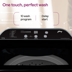 Godrej 8 Kg 5 Star Zero Pressure (0.02 MPa) Technology With Steel Drum Fully-Automatic Top Load Washing Machine (WTEON ADA 80 5.0 FEFN GLGR, Glacial Grey, With Soft Close Lid)