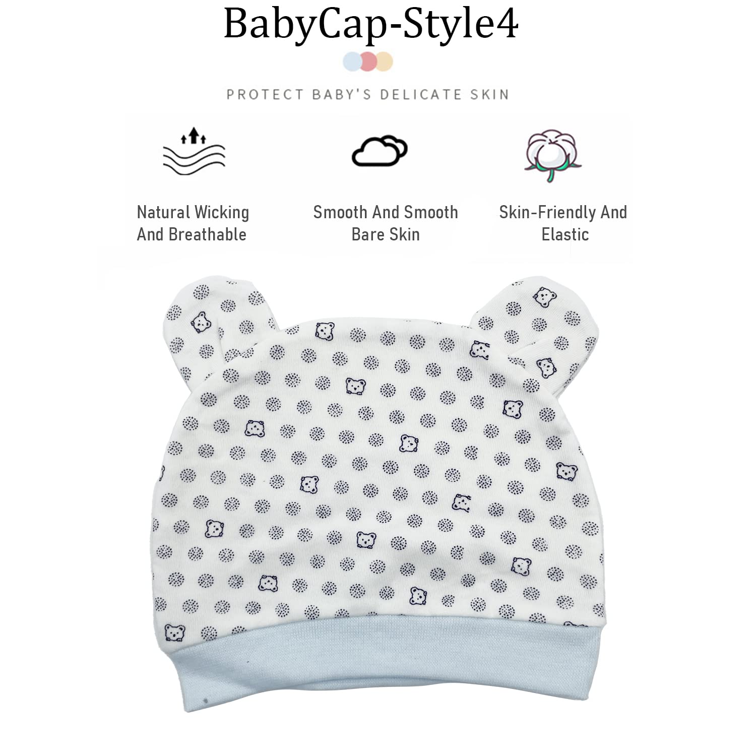 SYGA Newborn Baby Hat Cotton Beanie Hat Elastic Cap for Toddler Print Infant Hat Newborn Caps 15 * 13 cm