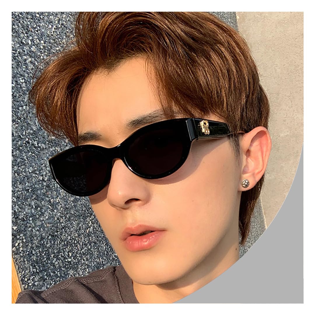 SYGA Style Retro Cat-Eye Sunglasses For Women, High-End Sense Ins Concave Shape Sunglasses (Black)