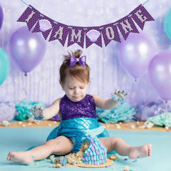 SYGA I am One Banner for Birthday Decorative Party Photo Props Banner[Anchor Theme]