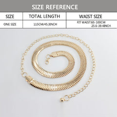 SYGA Waist Chain with Adjustable Metal Hook, Gold Color, Fashion Jewelry Belt for Women