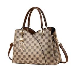 SYGA Women Luxury Spliced Handbag – Elegant Checkered Shoulder Bag with Golden Accent