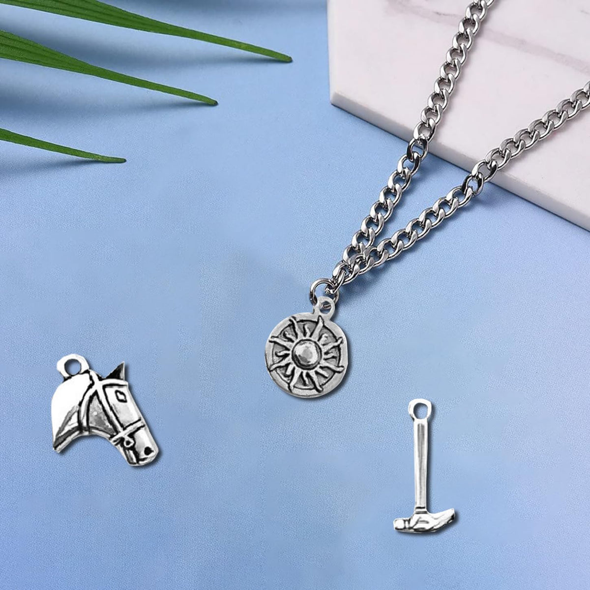 SYGA 100 Pieces Mixed Charms Pendant Charms Craft Supplies for Earrings Necklace Bracelet Jewellery DIY Making (Silver-001)