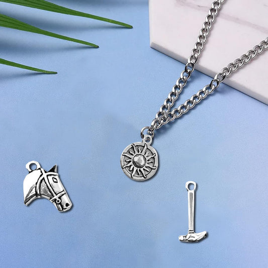 SYGA 100 Pieces Mixed Charms Pendant Charms Craft Supplies for Earrings Necklace Bracelet Jewellery DIY Making (Silver-001)