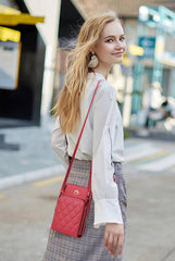 SYGA Lingge Mobile Phone Bag Fashionable Blue Versatile Mobile Phone Bag Ladies Shoulder Bag