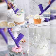 Syga Plastic/Silicone Pearl Applicator Fondant Cake Gun Bakery Cutter Decorating Tool Sugar Craft, 6mm Large Size DIY for Cake Cupcake, Cookies, Desserts, Bread- Purple