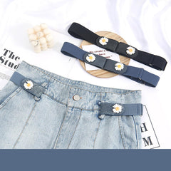 SYGA Jeans Belt Elastic Women's Punch-Free Decoration Flower buckle Style Lazy Belt
