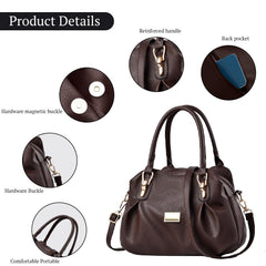 SYGA Women's Bags Soft Leather Middle-Aged And Elderly Women's Bags Single Shoulder Crossbody Bag(Brown)