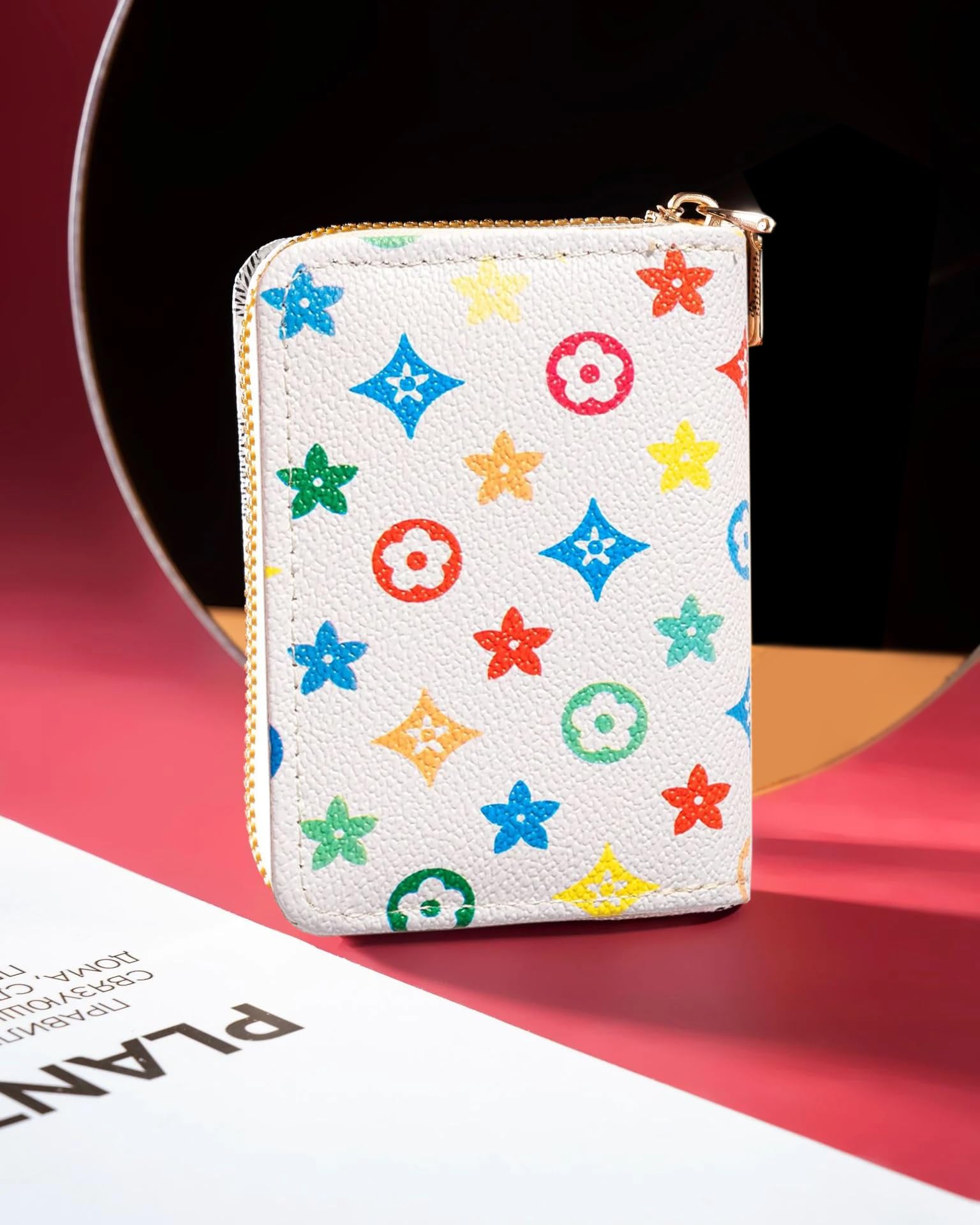SYGA Card Bag Multi-Card Business Card Bag Zipper Coin Purse Card Holder Supports(Star-White-Style-9)