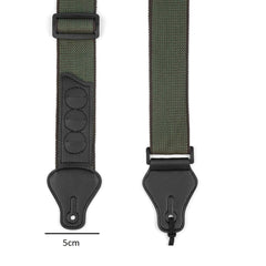 SYGA Guitar Strap with 3 Pick Holders 100% Soft Cotton Strap For Bass Electric & Acoustic Guitars(Black)