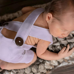 MOMISY Baby Photography Prop Outfit, Dungaree Costume, 0-3 Months, Newborn (IN, Age, 0 Months, 3 Months, Regular, Baby, Light Purple)