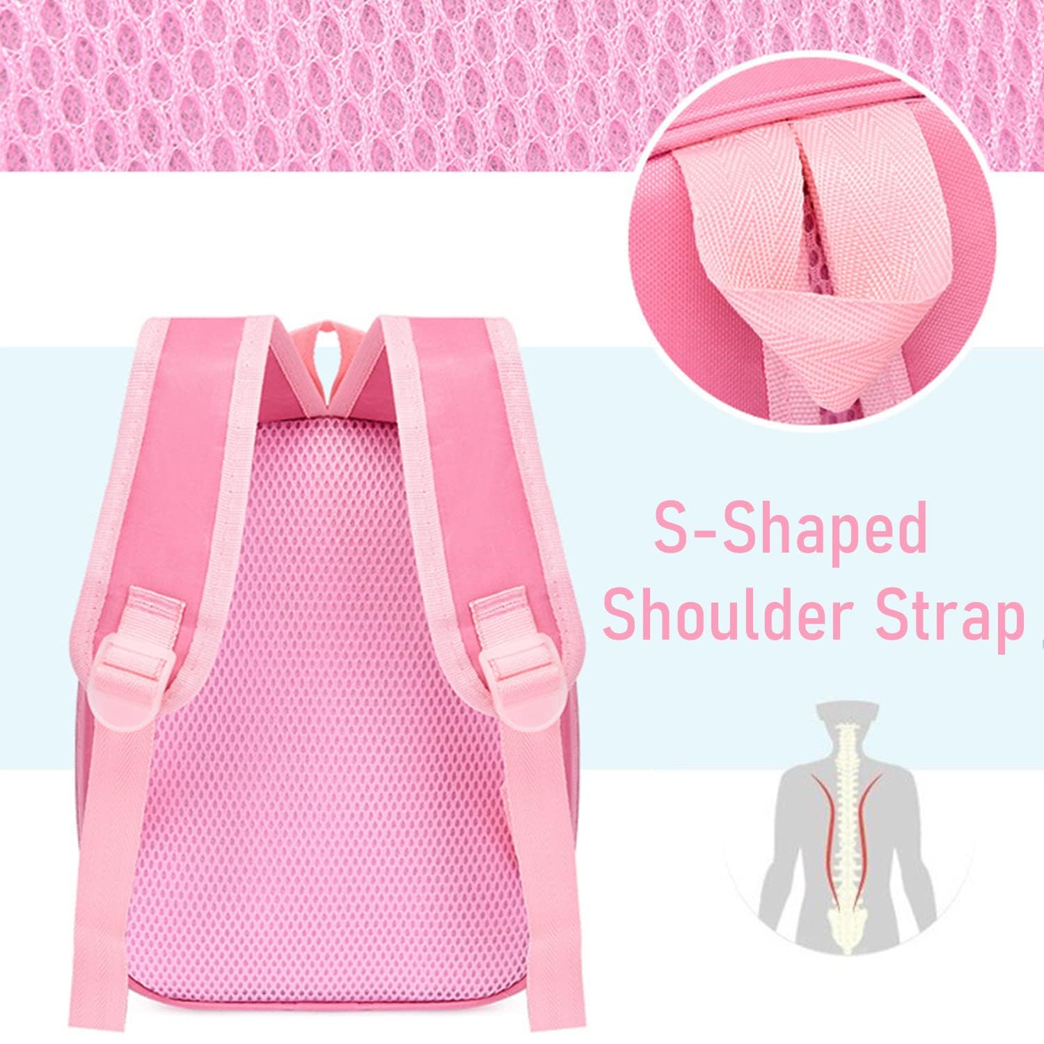 SYGA Children's Scholl Bag Pony Cartoon Backpack Oxford Kids Chest Multi-Purpose Baby Messenger Shoulder Bag for 2-4 Years Kids [25 x 10 x 34 CM] (Pony Pink)