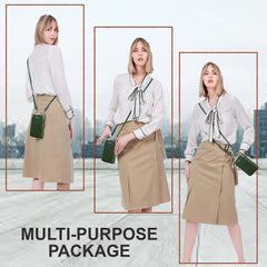 SYGA Women Phone Bag Ladies Wallet PU Leather Cell Phone Purse Mini Shoulder Bag with Strap Card Slots (Black, Forever Lovely)