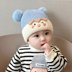 MOMISY Baby Cap Soft Beanie Woolen Hat for Spring Winter Autumn, Newborn Infant Toddler Kids, 1 to 5 Years (Blue)