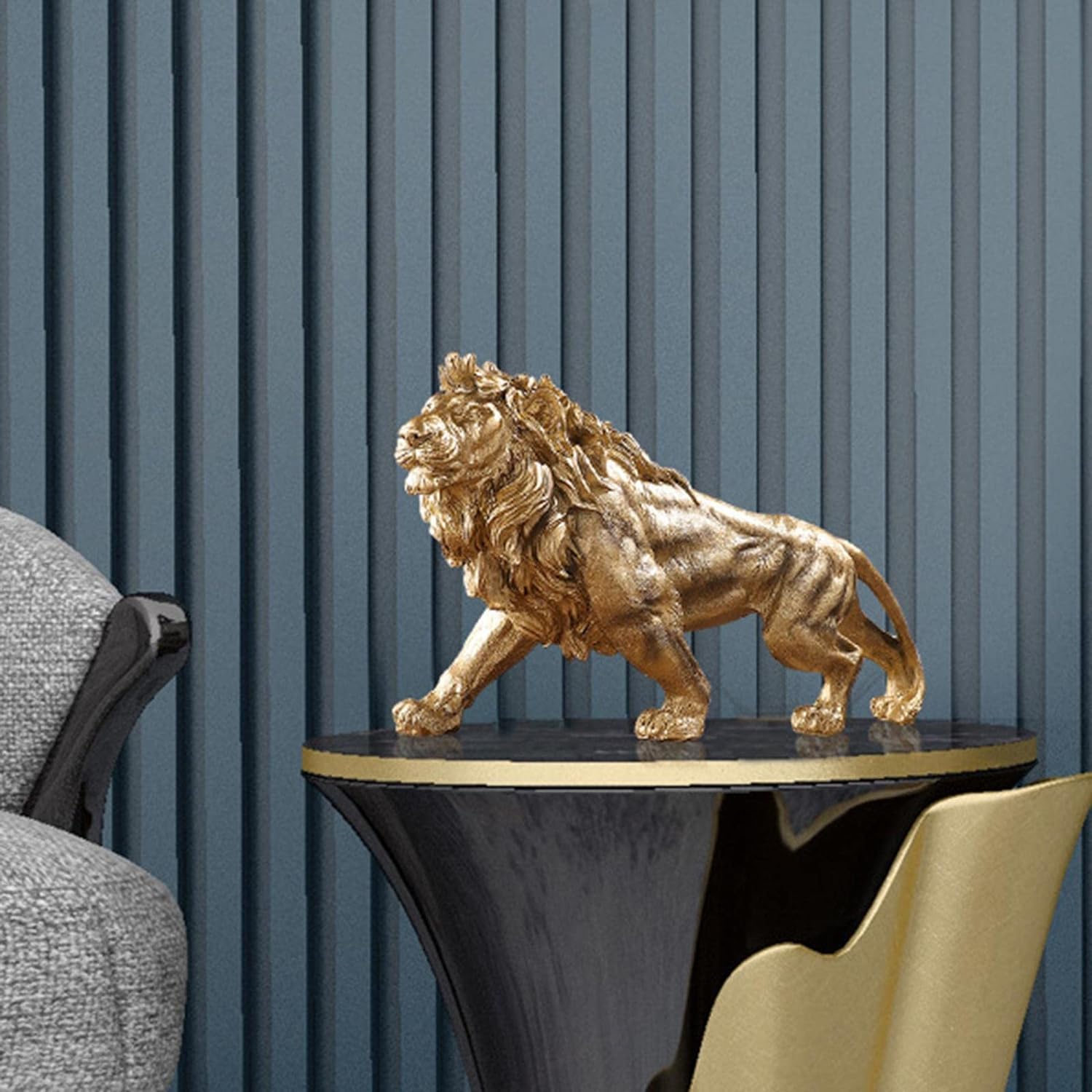 SYGA Atmospheric Lion Resin Ornaments Home Office Wine Cabinet Bookcase TV Cabinet Model Room Decoration