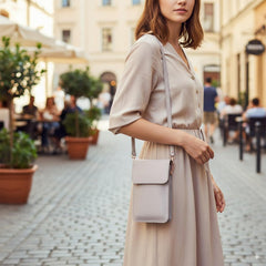 MOMISY Women Cellphone Sling Bag Mobile Card Holder Wallet Purse Clutch Handbag Crossbody Shoulder Bag for Girls (Grey)