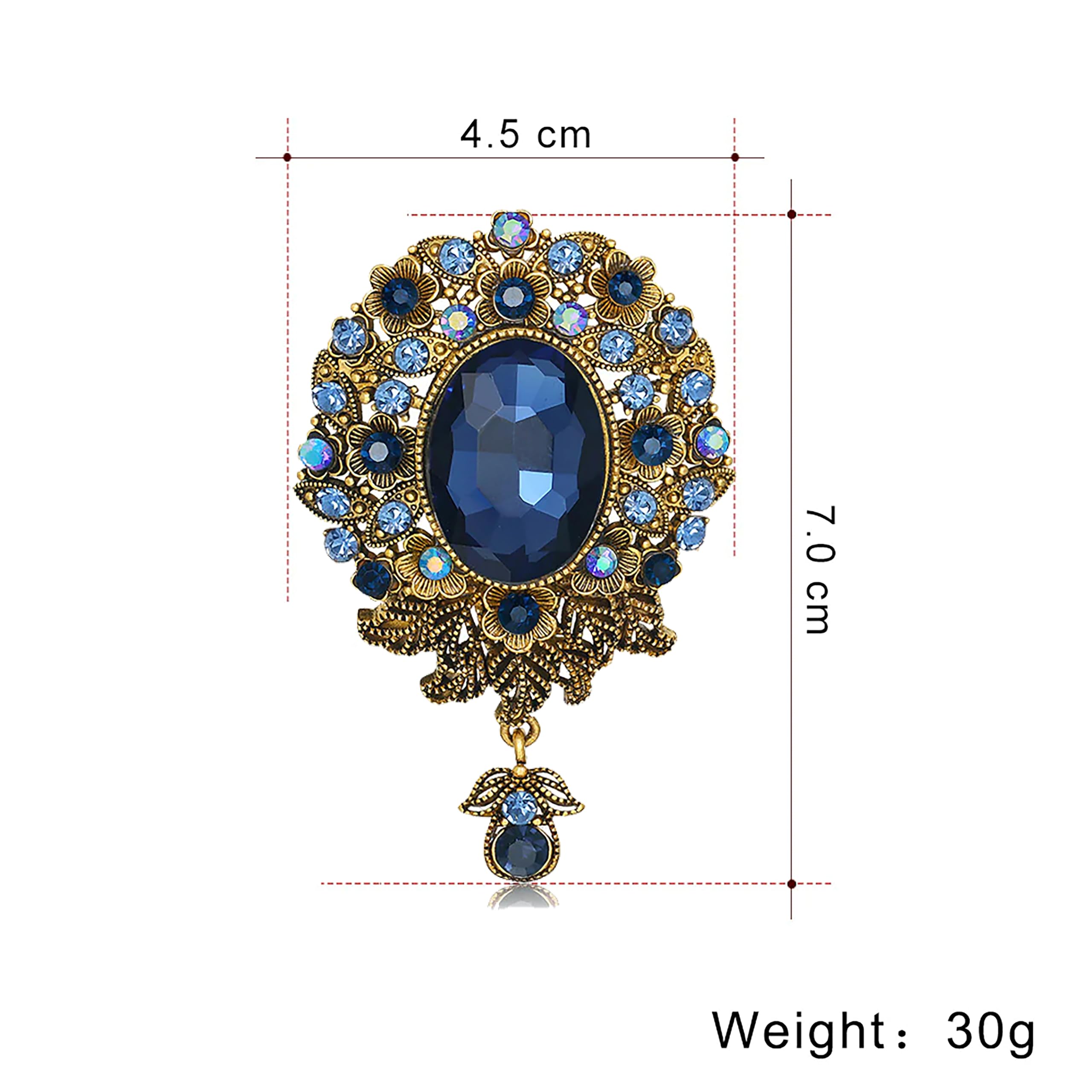 SYGA Brooch Pin Fashion Crystal Rhinestone Jewellery Pin Vintage Clothing Accessories Decoration Pendant Style Brooches for Wedding Women- S61