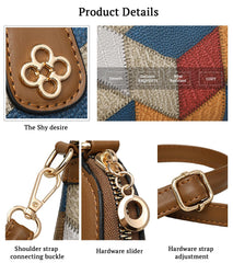 SYGA Women's Bohemian Crossbody Bag Niche Ethnic Design Women's Bag Shoulder Bag Crossbody Coin Mobile Phone Bag(Blue Brown)