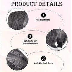 MOMISY Workout Hair Bands | Sweat-Proof Your Gym Fitness Soft Wide Head Band Running Yoga Sports Bandana for Girls Women (Silver Grey, Free)