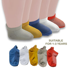 MOMISY Children's Socks, 5 Pairs, Baby and Kids Size (IN, Age, 1 Year, 3 Years, SolidSmiley)