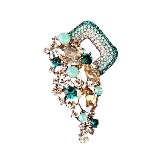 SYGA Brooch Pin Fashion Crystal Rhinestone Jewellery Pin Vintage Clothing Accessories Decoration Diamond-Encrusted Colorful Brooches For Women- S227