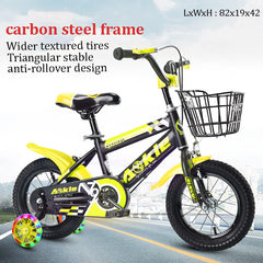 SYGA Bicycles for Kids 3-6 Years Children's Basket Bicycle Magnesium Alloy (14 INCH, Yellow)