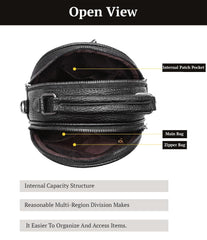 SYGA Women's Crossbody Bag, Zip Top, PU Leather Shoulder Bag (Black)