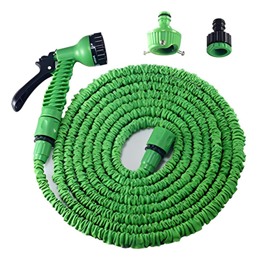 SYGA Foreign Trade Telescopic Water Pipe Household Car Wash High-Pressure Water Garden Water Spray Set High-Pressure Water Pipe Hose Car Wash Water Gun(30m Green)