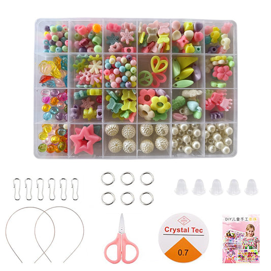 SYGA Beads for Kids Crafts Children's Jewelry Making Kit DIY Bracelets Necklace Hairband and Rings Craft Kits Birthday for 4, 5, 6, 7-Year-Old Little Girls-Multicolor (DIYBeadsSet-14)