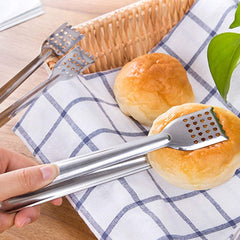 SYGA 1 Piece Stainless Steel Perforated Food Clip Bread Clip Barbecue Steak Food Clip