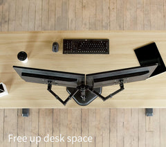 Jin Office Dual Monitor Stand | fits 13-32 inch Monitor - Upto 8 kg Weight Capacity | Height Adjustable Monitor Arm | Dual Monitor Stand for Desk
