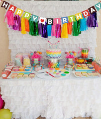 SYGA Black Happy Birthday Banner with Star Designs Decorative Birthday Party Banner