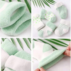 MOMISY 5 Pairs Baby Girl Boys kids Tube Socks Toddlers Infant (Green, 0 year to 1 year)