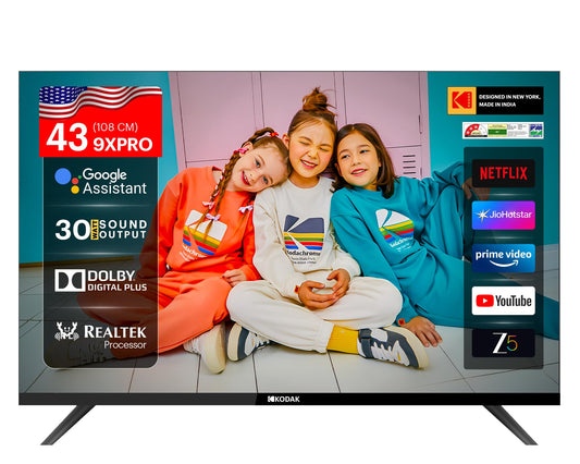 Kodak 108 cm (43 inches) 9XPRO Series Full HD Certified Android LED TV 439X5081 (Black)