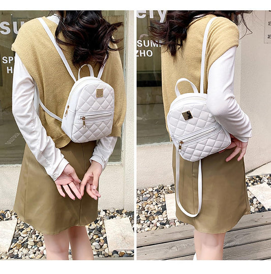 SYGA Women's Embroidered Small Backpack One Piece Drop Shipping Fashionable Ladies Backpack white