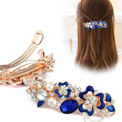 SYGA Women Rhinestone Hair Buckle Flexible Clip Hair Pin Adult Head Top Buckle Hair Accessories For Women, Girls - HJ0305 White